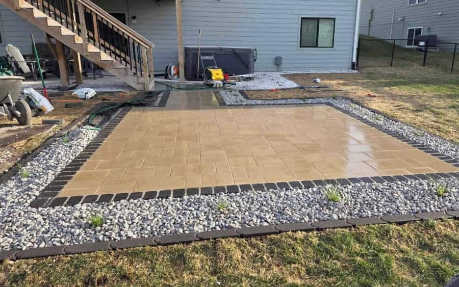 Paver patio installation